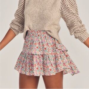 LOVESHACKFANCY X Liberty Ruffle D’anjo Floral Print Cotton Mini Skirt EUC Size S